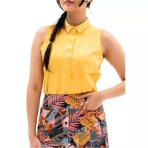 Foray Women’s Core 3.0 Sleeveless UPF Golf Polo Amber Yellow Medium NWT